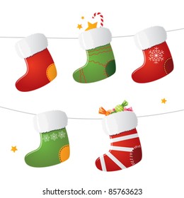 Set of Christmas stockings