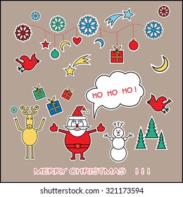 set of Christmas symbols