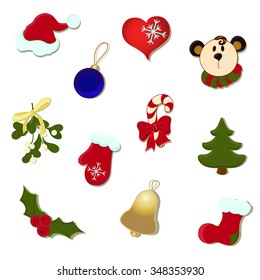 set of Christmas symbols