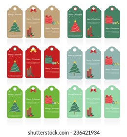 Set of christmas tags