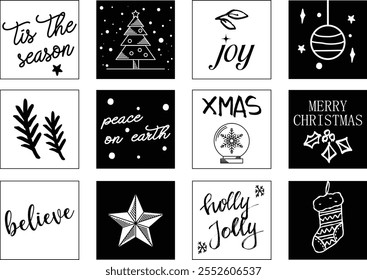 Set of Christmas tags collection 