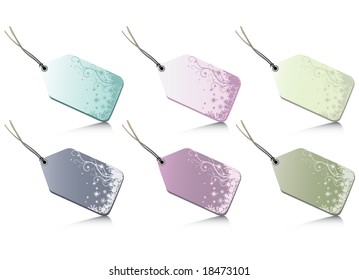 set of Christmas tags in vector