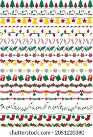 Set of Christmas themed Borders and Text Dividers