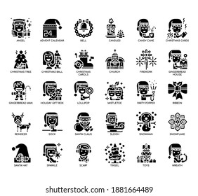 Set of Christmas thin line and pixel perfect icons for any web and app project. 