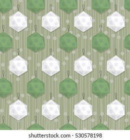 Set of Christmas toys in a Scandinavian style. Different colors. Pattern.