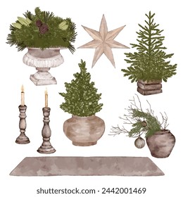 A set of Christmas tree accessories