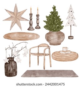 A set of Christmas tree accessories