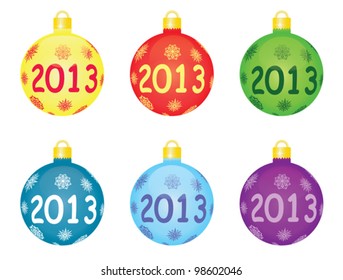set of christmas tree balls 2013