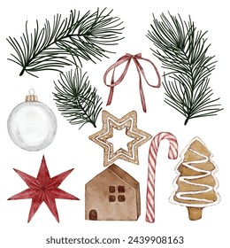 A set of Christmas tree decorations