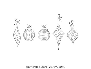 Conjunto de decoraciones de árboles de Navidad, colección de artículos de vacaciones.