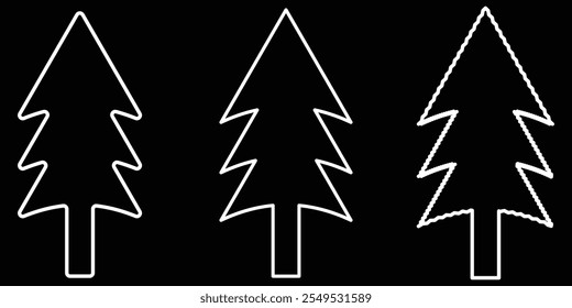 Set of Christmas tree icon. Trendy  Christmas tree design, pine tree, Geometric  shape, plants, pine tree vector icon illustration on isolated background eps 10.