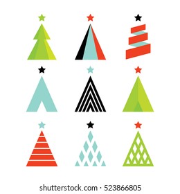 Set of christmas tree icons. Vector illustration