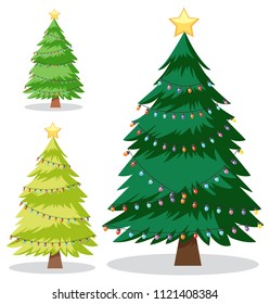 A Set of Christmas Tree illustration