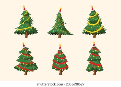 Set of Christmas Tree Illustration