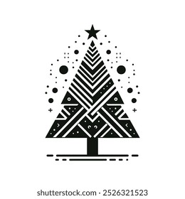 set of Christmas tree silhouette