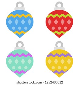 Set of Christmas tree toy. Christmas tree decorations. Winter Holidays and Celebrations concept. Vector illustration. EPS 10.