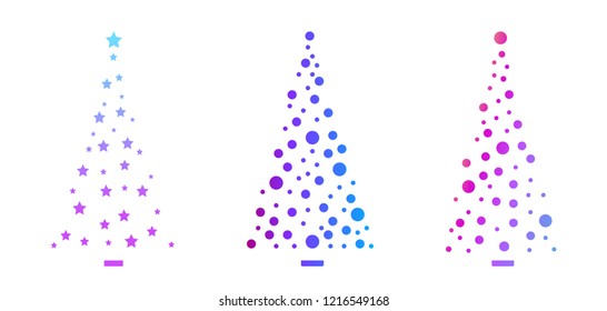 Set christmas tree vector illustration on white background