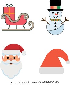 Set of Christmas tree vector illustration