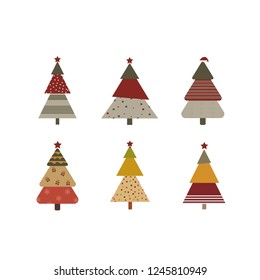 Set of Christmas Tree in white background