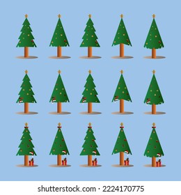Set of christmas trees 2022