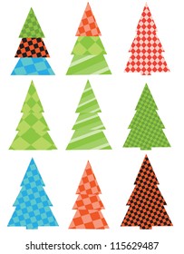 A set of Christmas trees.