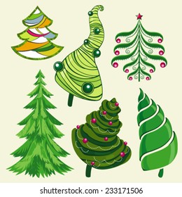 Set of Christmas trees