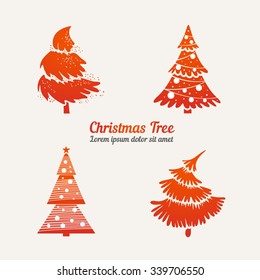 Set of christmas trees