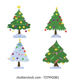 Set of Christmas trees