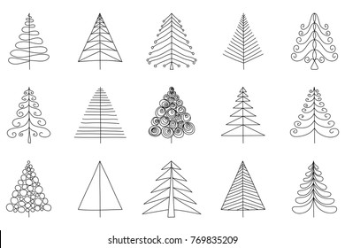 Set of Christmas trees
