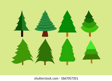 Set of Christmas trees abstract  background creative design for backgrounds, banners, vector illustration.