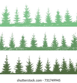 Set Christmas trees background. Vector