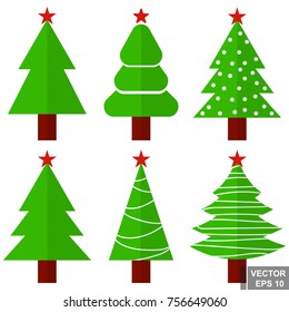 Set of Christmas trees. Celebration. Winter. Christmas. For your design.