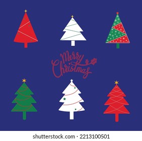 Set of christmas trees design elements vector 