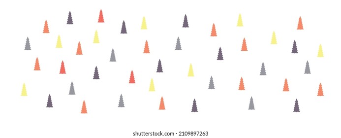 Set of Christmas trees in different colors. Simple flat christmas decorating. vector illustration.