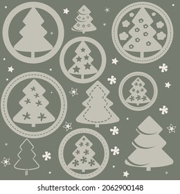 Conjunto de árboles de navidad dibujados en vector. Capas. formato EPS