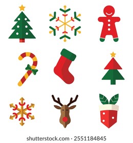 Set of Christmas Trees | Festive Holiday Tree Illustrations for Winter Designs