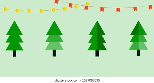 
Set of Christmas trees. Christmas. Christmas trees in flat style. Nature. Vector.