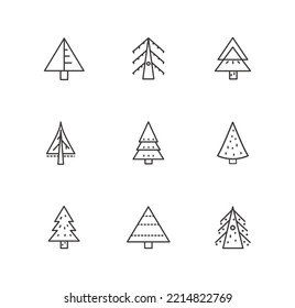 íconos de árboles de navidad