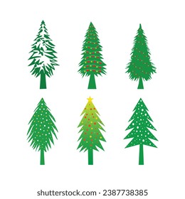 A set of Christmas trees. Merry Christmas and New Year Vector Tree Set Illustration

EPS10
RGB Color 
300DPI