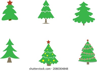Weihnachtsbäume für das Neujahrsvektorbild