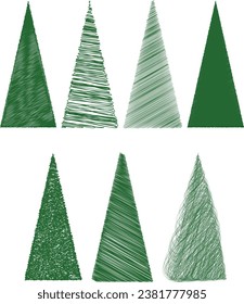 	
set of Christmas trees, Christmas tree collection, merry Christmas	