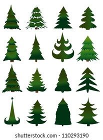 Set of Christmas trees vector
