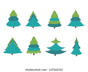 Set of Christmas trees vector