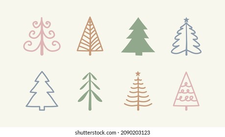Juego de árboles de Navidad. Vector