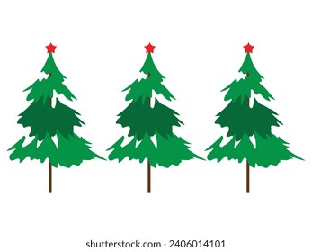 set of christmas trees vector design