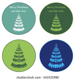 set of christmas trees. vector illustration