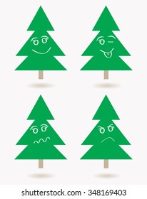 Set of Christmas trees.Christmas tree vector illustration.