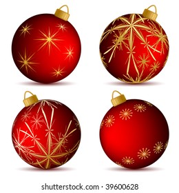 set of  christmas vector balloons  over white background