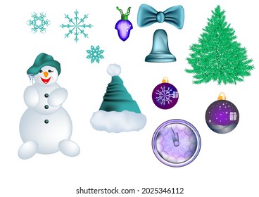 conjunto de navidades. decoración vectorial para año nuevo y navidad
