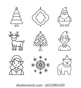 Set of a Christmas vector design.